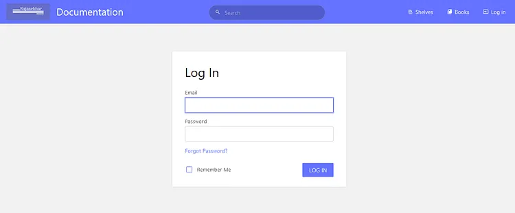 Bookstack Login Screen