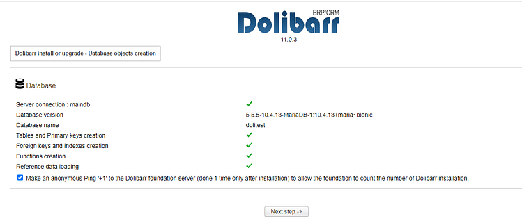Dolibarr Admin User Config