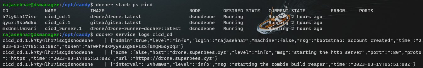 Drone Stack Logs