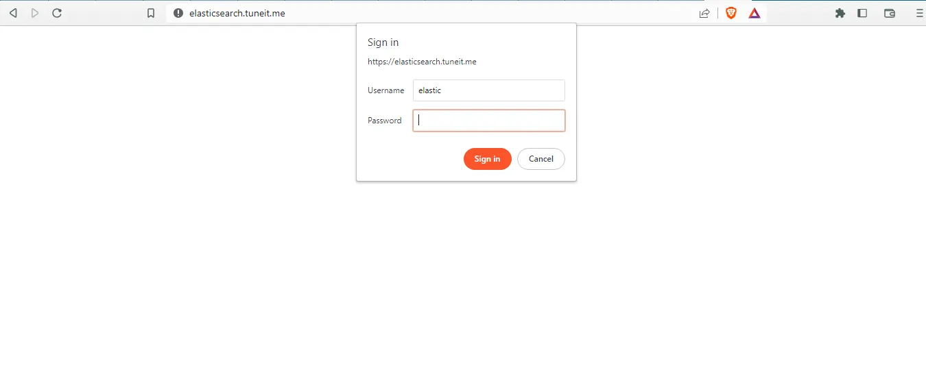 Elasticsearch Login Page
