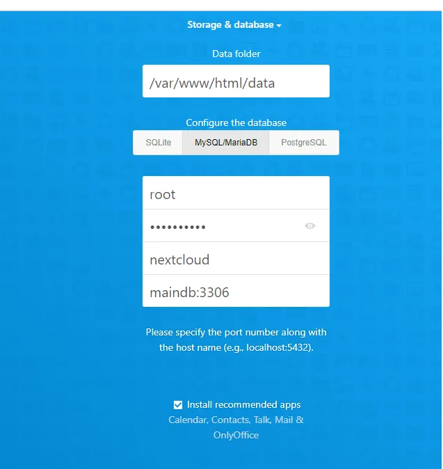Nextcloud DB Selection