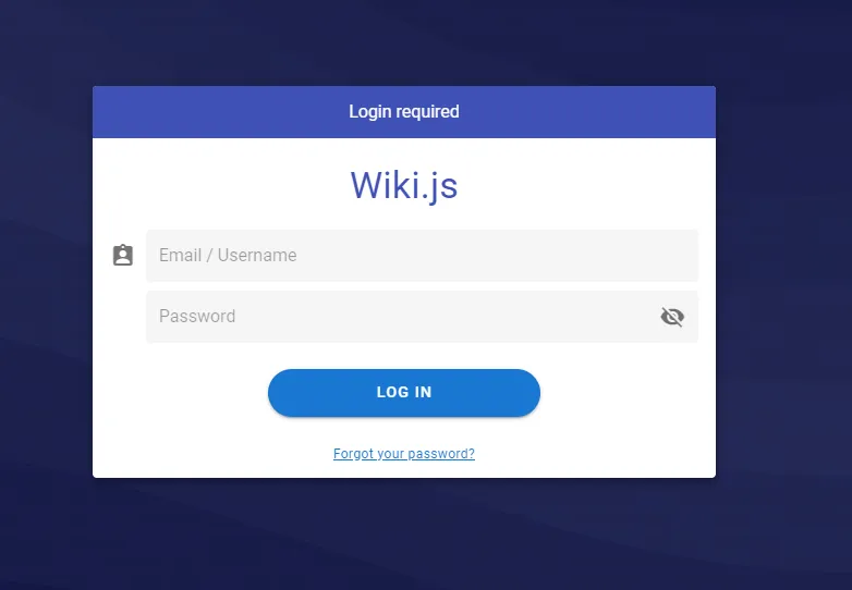 Wiki.js Login