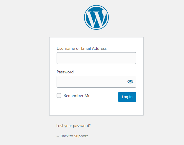 WordPress Login Screen